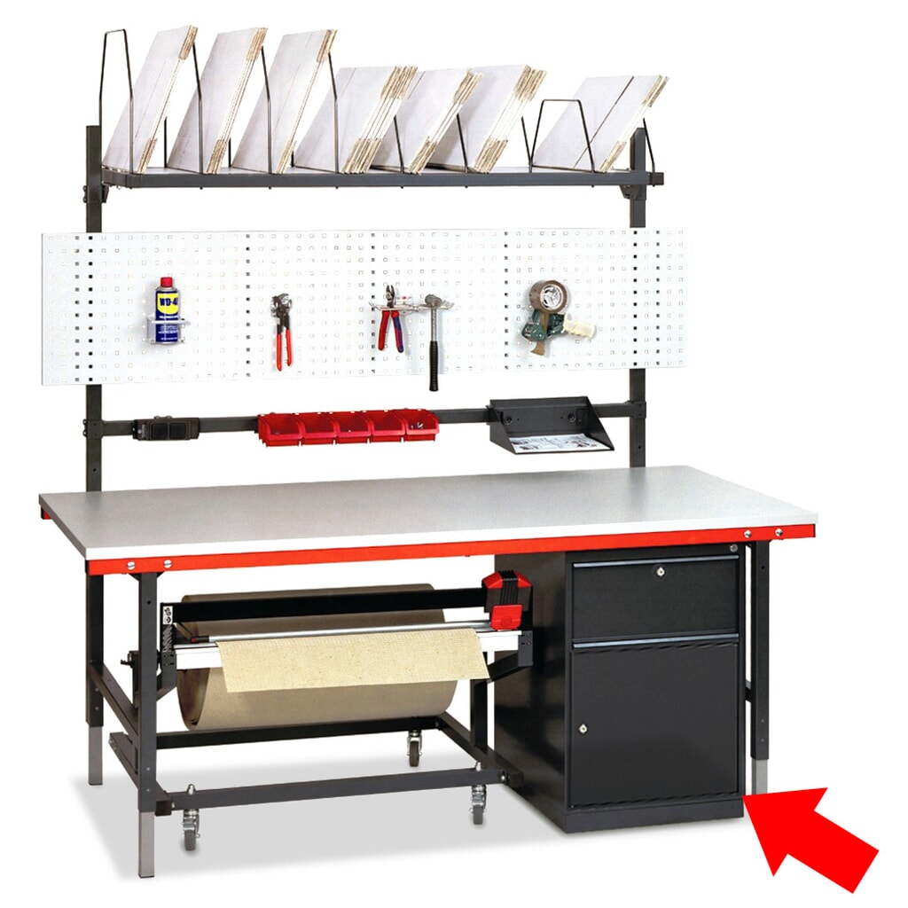 Ladekast voor Rocholz paktafelsysteem, 1 lade, 1 deur Product afbeelding: Ladekast voor Rocholz paktafelsysteem, 1 lade, 1 deur