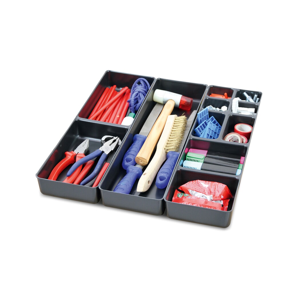 Ladeverdeler voor stalen kasten stumpf® Premium, van kunststof Product afbeelding: Ladeverdeler voor stalen kasten stumpf® Premium, van kunststof