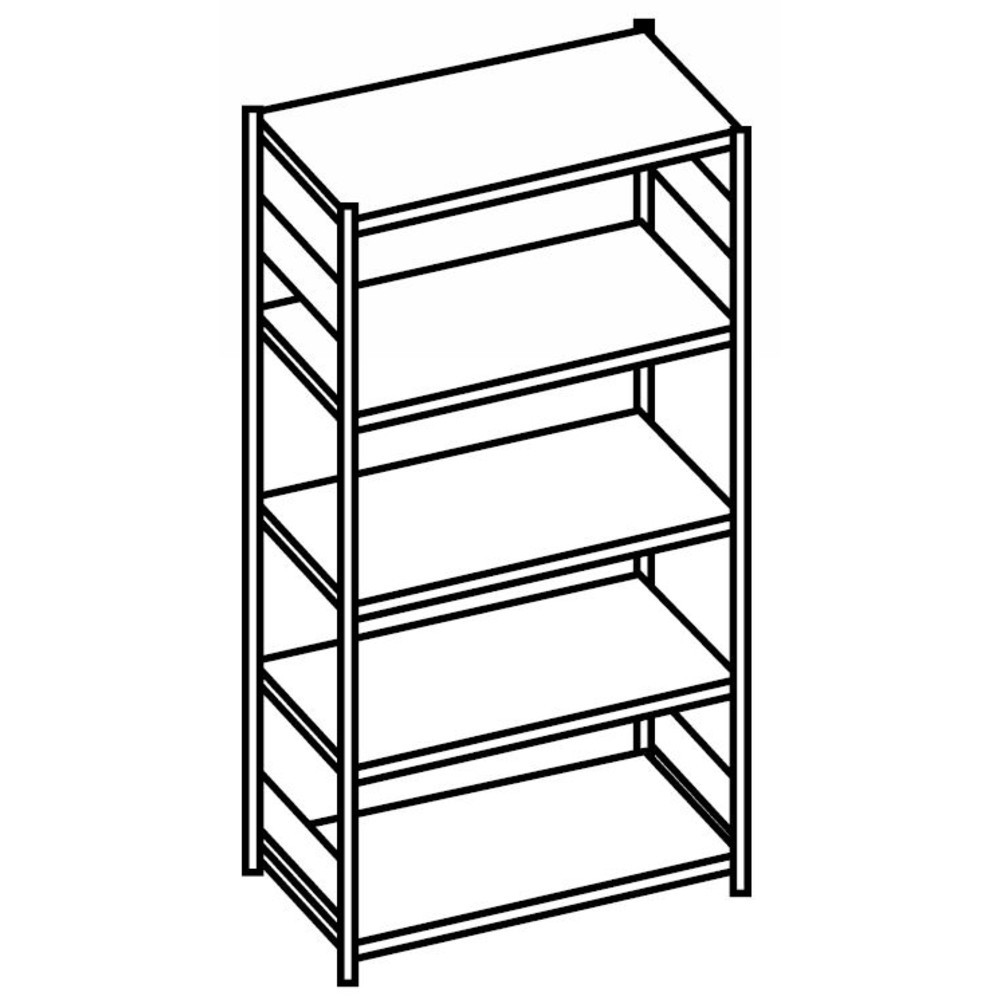 Productafbeelding nr. 2: Legbordrek SCHULTE, gentiaanblauw / lichtgrijs, met 6 legborden van plaatstaal, vaklast 150 kg, hxbxd 2.000 x 1.060 x 436 mm
