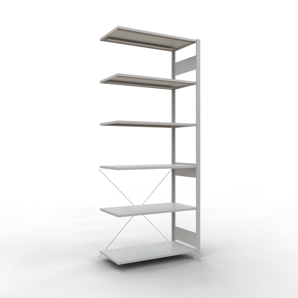 Product afbeelding: Legbordrek SCHULTE, AE, VL 150 kg, lichtgrijs, hxbxd 2.500 x 1.000 x 500 mm
