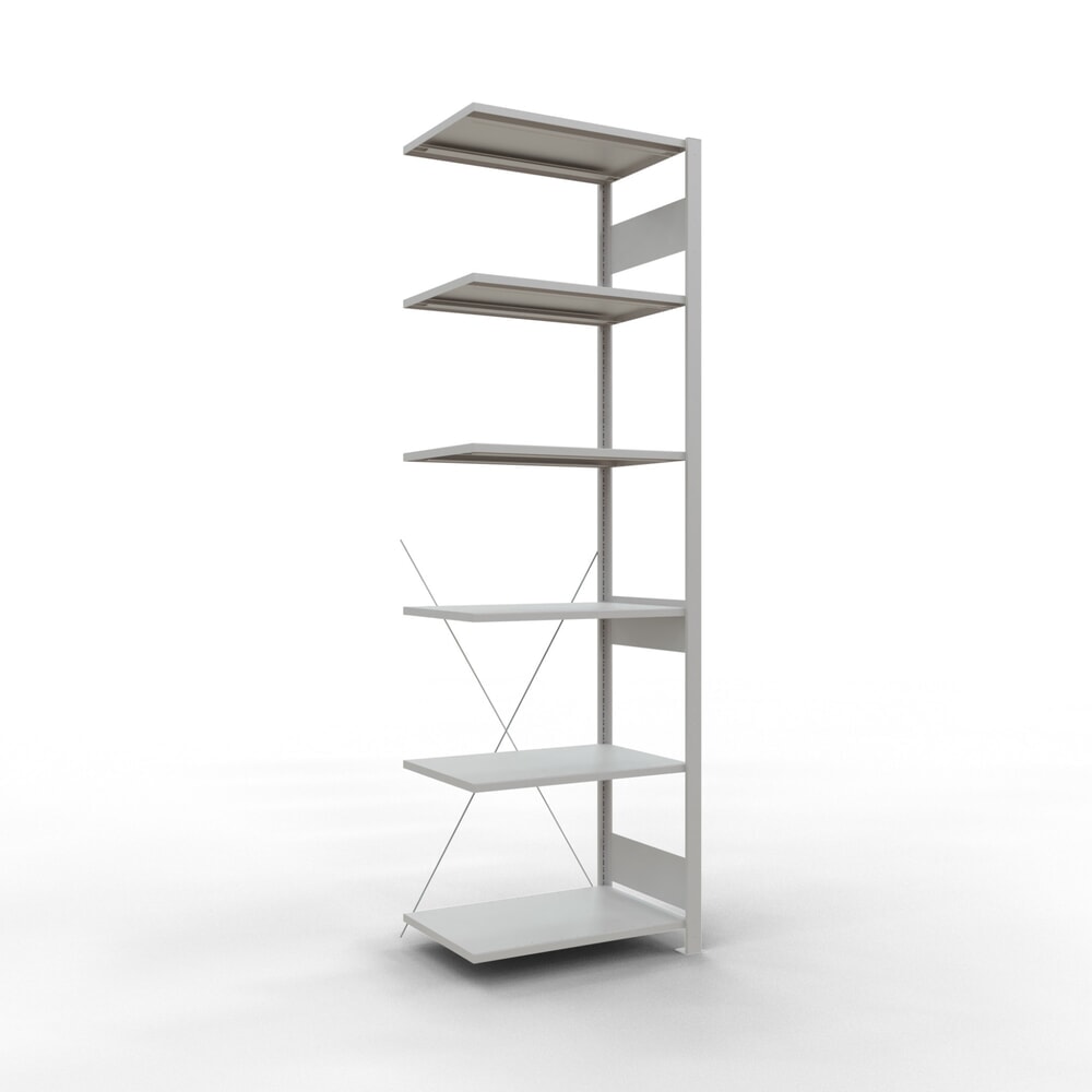 Product afbeelding: Legbordrek SCHULTE, AE, VL 150 kg, lichtgrijs, hxbxd 2.500 x 750 x 500 mm