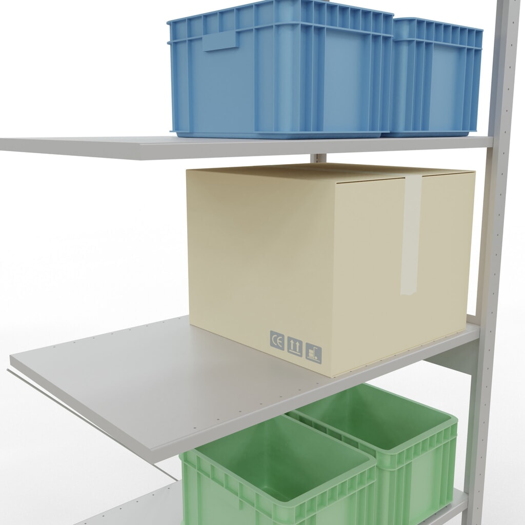 Productafbeelding nr. 4: Legbordrek SCHULTE, AE, VL 150 kg, lichtgrijs, hxbxd 2.500 x 1.000 x 600 mm