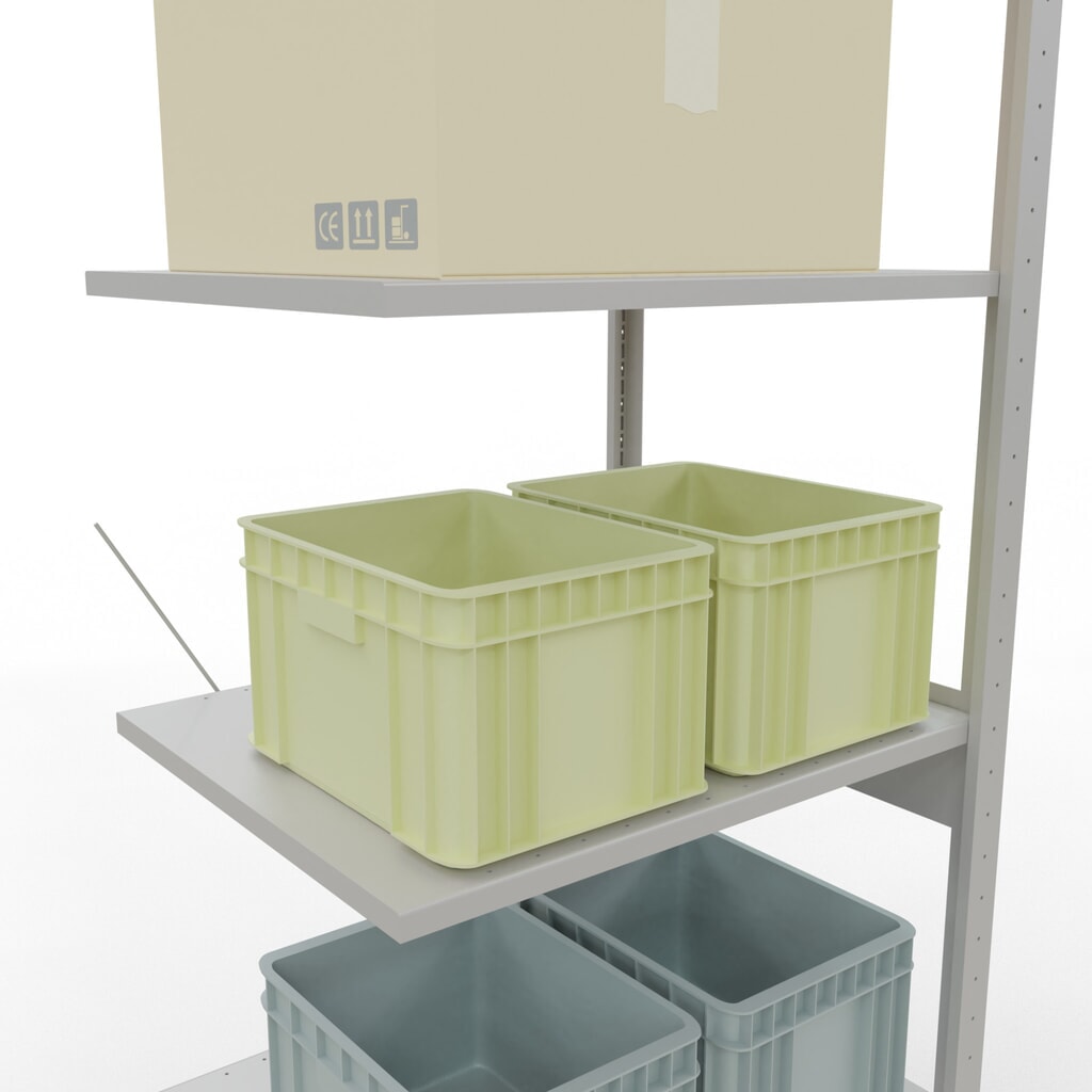 Productafbeelding nr. 4: Legbordrek SCHULTE, aanbouwelement, schapbelasting 150 kg, lichtgrijs, h x b x d 2.500 x 750 x 600 mm
