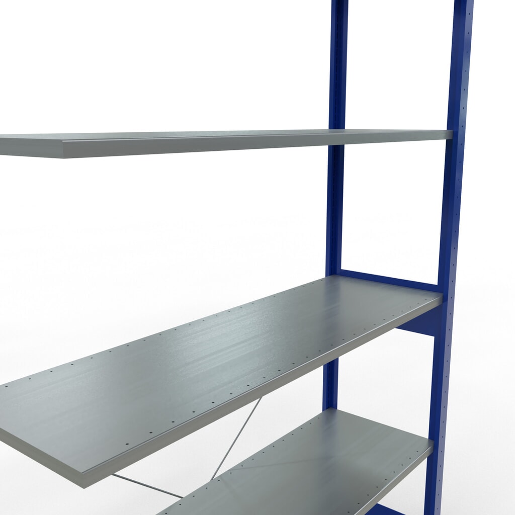 Legbordrek SCHULTE inhaaksysteem, aanbouwelement, schapbelasting 150 kg, gentiaanblauw/verzinkt, h x b x d 2.500 x 1.300 x 400 mm Productafbeelding nr. 5: Legbordrek SCHULTE inhaaksysteem, aanbouwelement, schapbelasting 150 kg, gentiaanblauw/verzinkt, h x b x d 2.500 x 1.300 x 400 mm