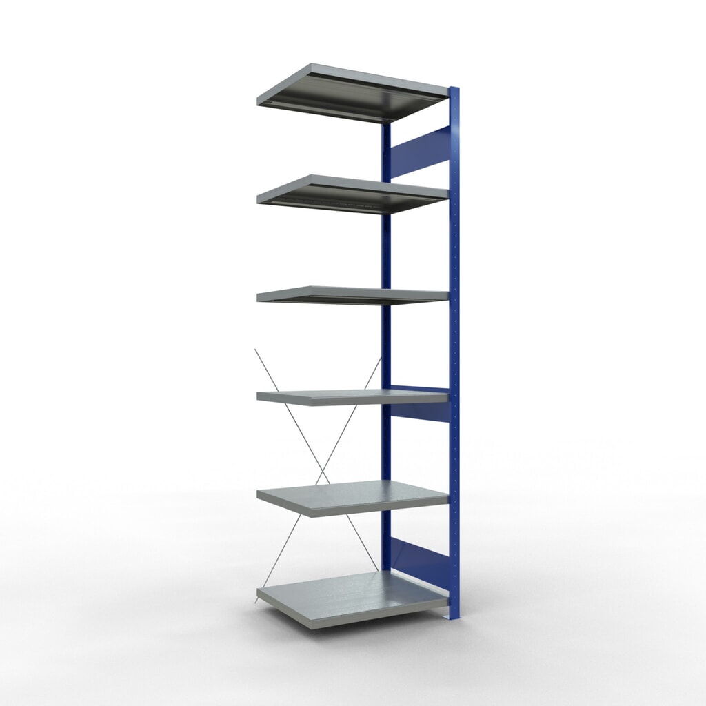 Product afbeelding: Legbordrek SCHULTE, AV, gentiaanblauw/verzinkt, VL 250 kg, hxbxd 2.500 x 750 x 600 mm