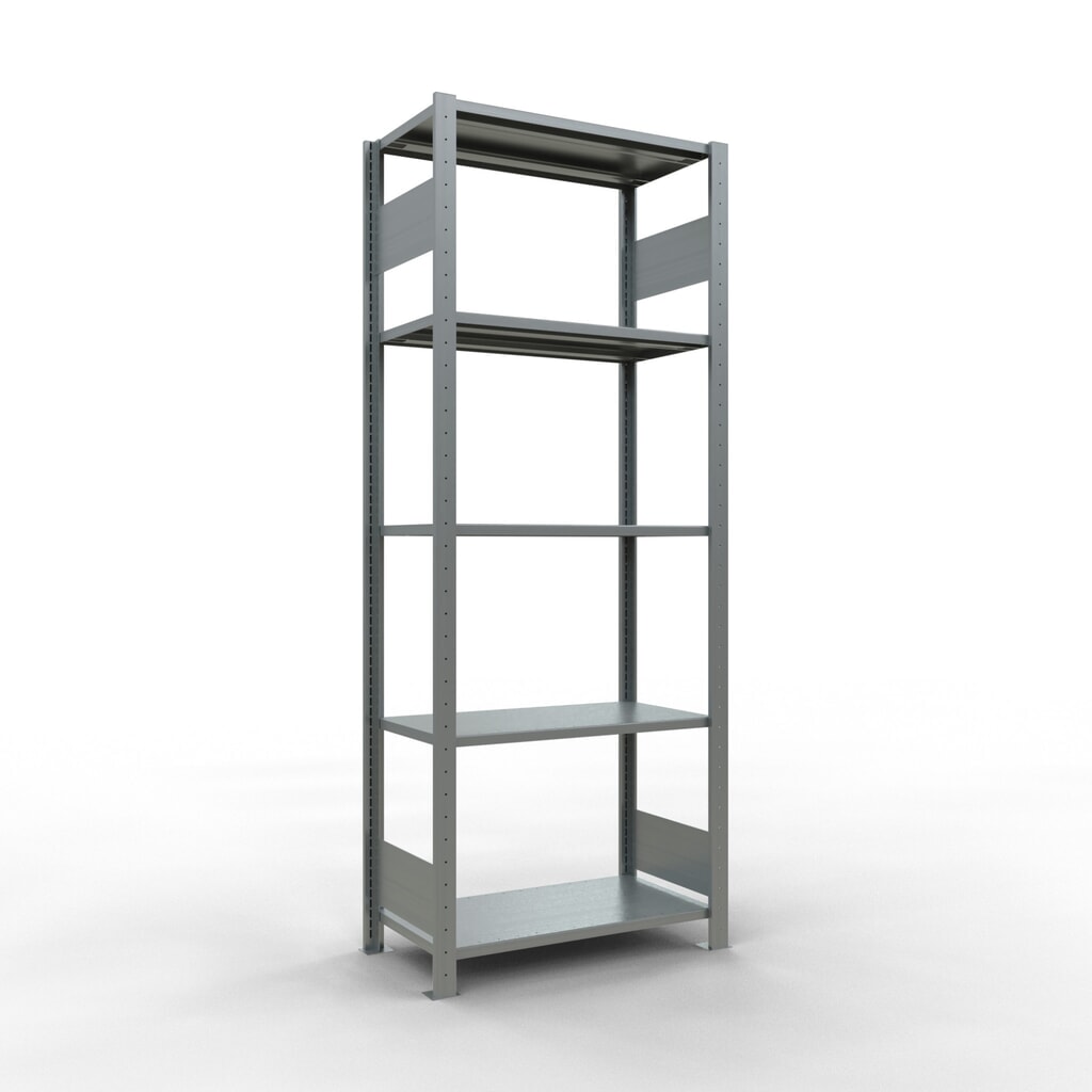 Legbordrek SCHULTE, verzinkt, met 5 legborden van plaatstaal, vaklast 150 kg, hxbxd 2.000 x 810 x 436 mm Productafbeelding nr. 1: Legbordrek SCHULTE, verzinkt, met 5 legborden van plaatstaal, vaklast 150 kg, hxbxd 2.000 x 810 x 436 mm