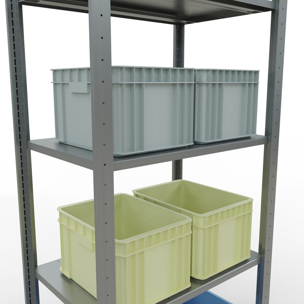 Legbordrek SCHULTE, verzinkt, met 5 legborden van plaatstaal, vaklast 150 kg, hxbxd 2.000 x 810 x 536 mm Productafbeelding nr. 3: Legbordrek SCHULTE, verzinkt, met 5 legborden van plaatstaal, vaklast 150 kg, hxbxd 2.000 x 810 x 536 mm