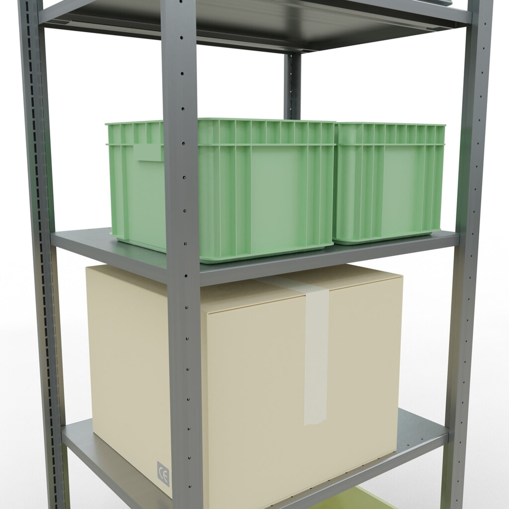 Productafbeelding nr. 3: Legbordrek SCHULTE, verzinkt, met 5 legborden van plaatstaal, vaklast 150 kg, hxbxd 2.000 x 810 x 636 mm