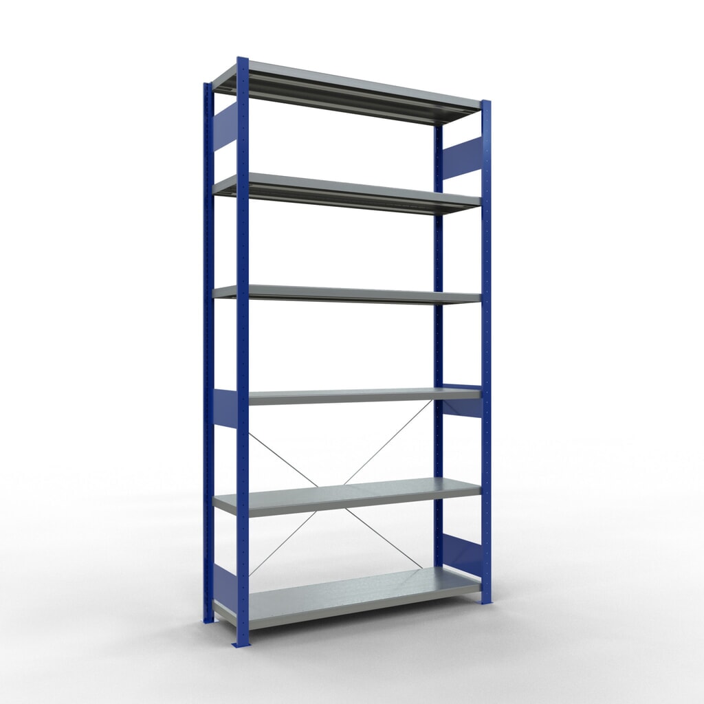 Legbordrek SCHULTE, gentiaanblauw / verzinkt, vaklast 250 kg, hxbxd 2.500 x 1.360 x 436 mm Product afbeelding: Legbordrek SCHULTE, gentiaanblauw / verzinkt, vaklast 250 kg, hxbxd 2.500 x 1.360 x 436 mm