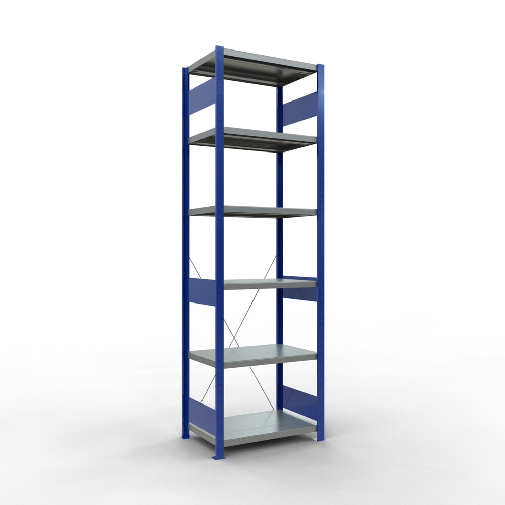 Product afbeelding: Legbordrek SCHULTE, gentiaanblauw / verzinkt, vaklast 250 kg, hxbxd 2.500 x 810 x 536 mm