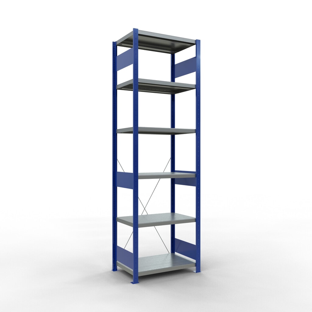 Legbordrek SCHULTE, gentiaanblauw / verzinkt, vaklast 250 kg, hxbxd 2.500 x 810 x 536 mm Product afbeelding: Legbordrek SCHULTE, gentiaanblauw / verzinkt, vaklast 250 kg, hxbxd 2.500 x 810 x 536 mm