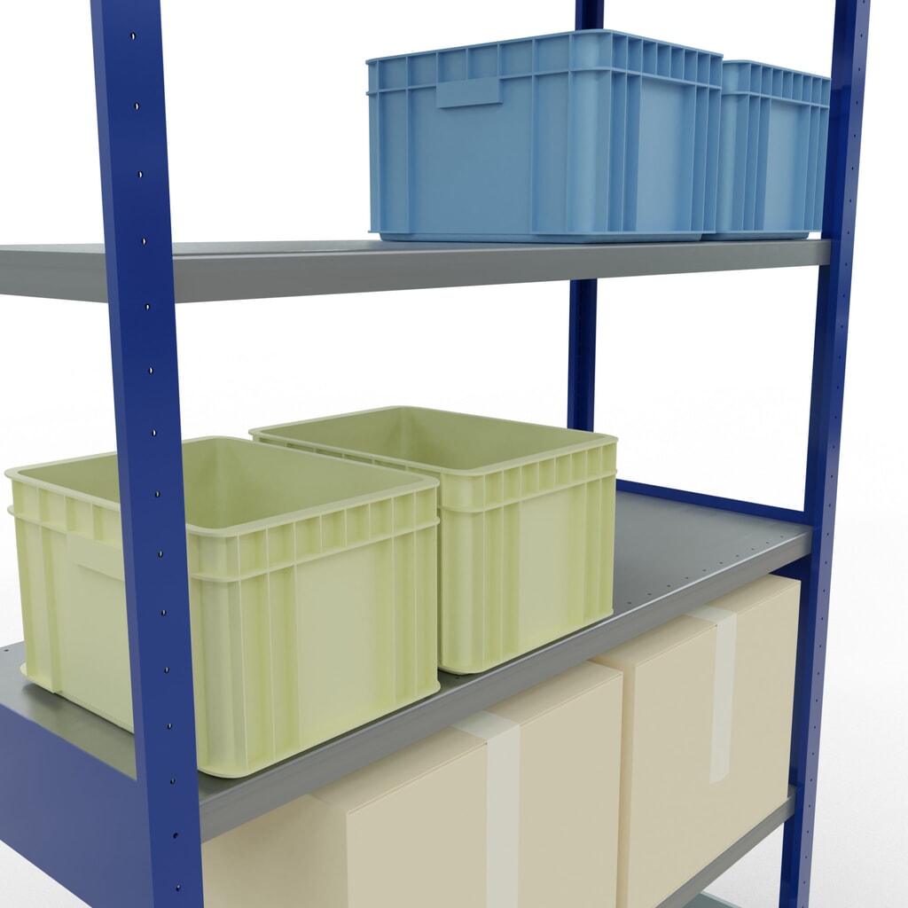 Legbordrek SCHULTE, gentiaanblauw / verzinkt, vaklast 250 kg, hxbxd 2.500 x 1.360 x 536 mm Productafbeelding nr. 4: Legbordrek SCHULTE, gentiaanblauw / verzinkt, vaklast 250 kg, hxbxd 2.500 x 1.360 x 536 mm