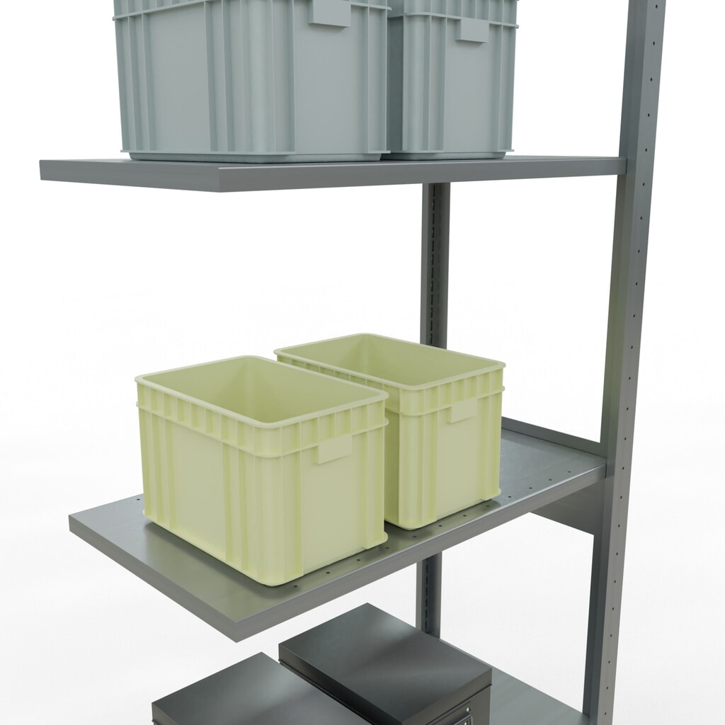 Legbordrek SCHULTE met inhaaksysteem, AV, VL 150 kg, verzinkt, hxbxd 2.500 x 750 x 400 mm Productafbeelding nr. 3: Legbordrek SCHULTE met inhaaksysteem, AV, VL 150 kg, verzinkt, hxbxd 2.500 x 750 x 400 mm