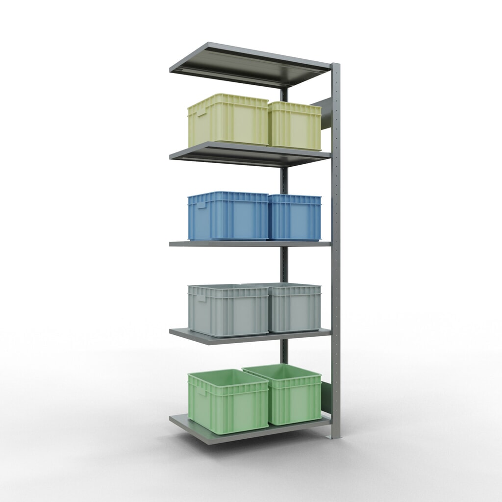 Legbordrek SCHULTE met inhaaksysteem, AV, VL 150 kg, verzinkt, hxbxd 2.000 x 750 x 500 mm Productafbeelding nr. 2: Legbordrek SCHULTE met inhaaksysteem, AV, VL 150 kg, verzinkt, hxbxd 2.000 x 750 x 500 mm