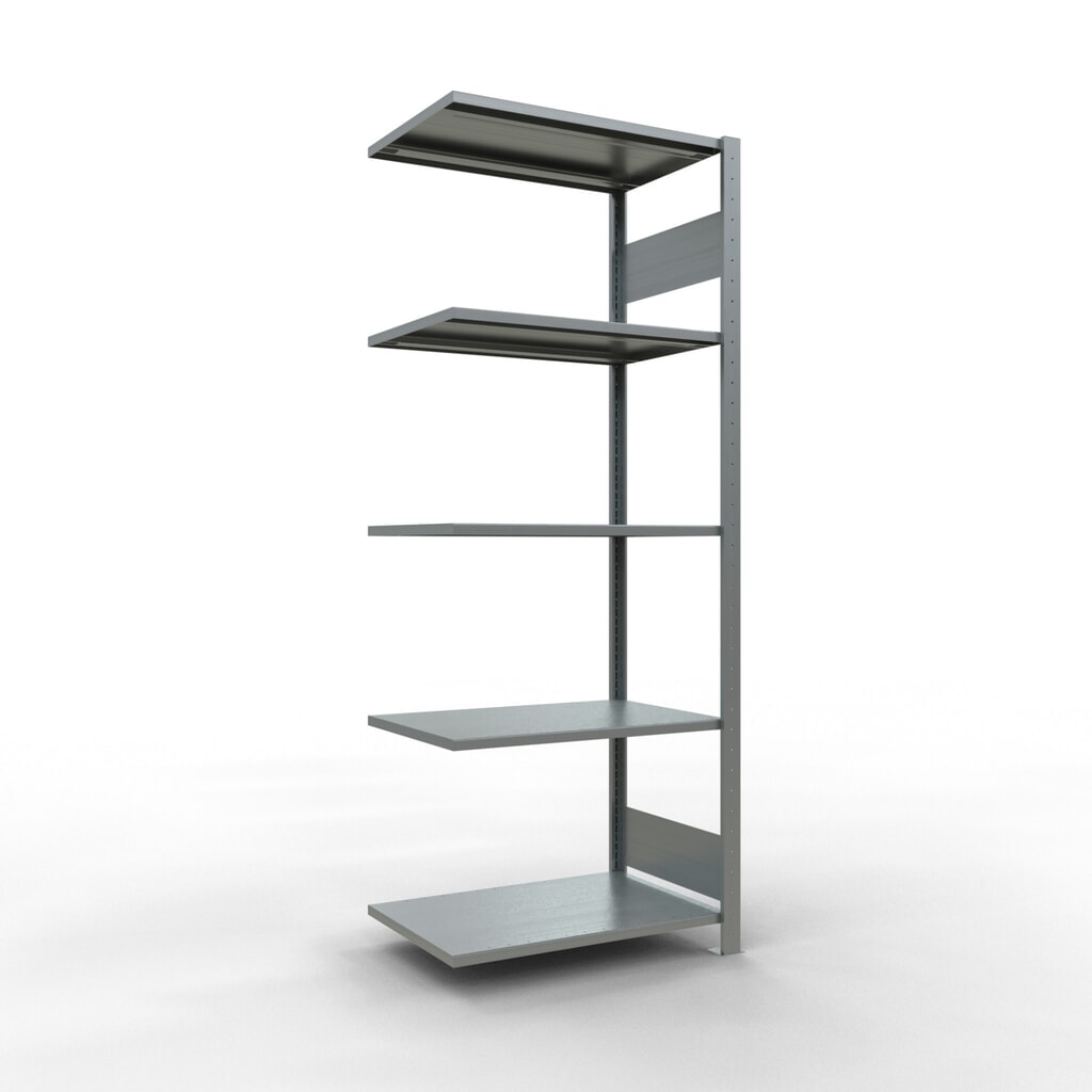 Legbordrek SCHULTE met inhaaksysteem, AV, VL 150 kg, verzinkt, hxbxd 2.000 x 750 x 500 mm Product afbeelding: Legbordrek SCHULTE met inhaaksysteem, AV, VL 150 kg, verzinkt, hxbxd 2.000 x 750 x 500 mm