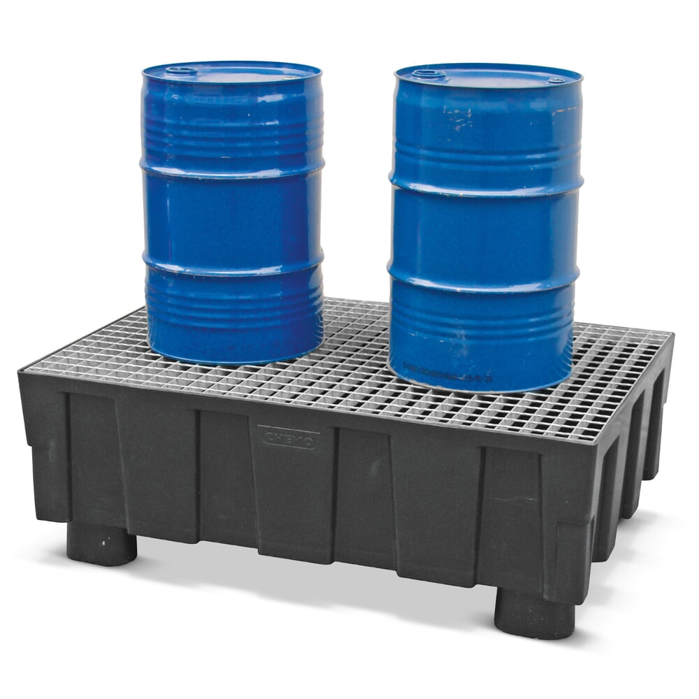 Product afbeelding: Lekbak CEMO Euro-PE 250/2, 4 voetjes, inhoud 250 liter, zonder rooster