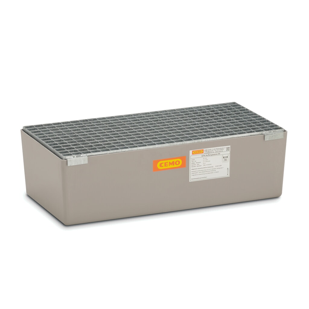 Product afbeelding: Lekbak CEMO van GVK, hxbxd 240 x 420 x 820 mm, stalen rooster