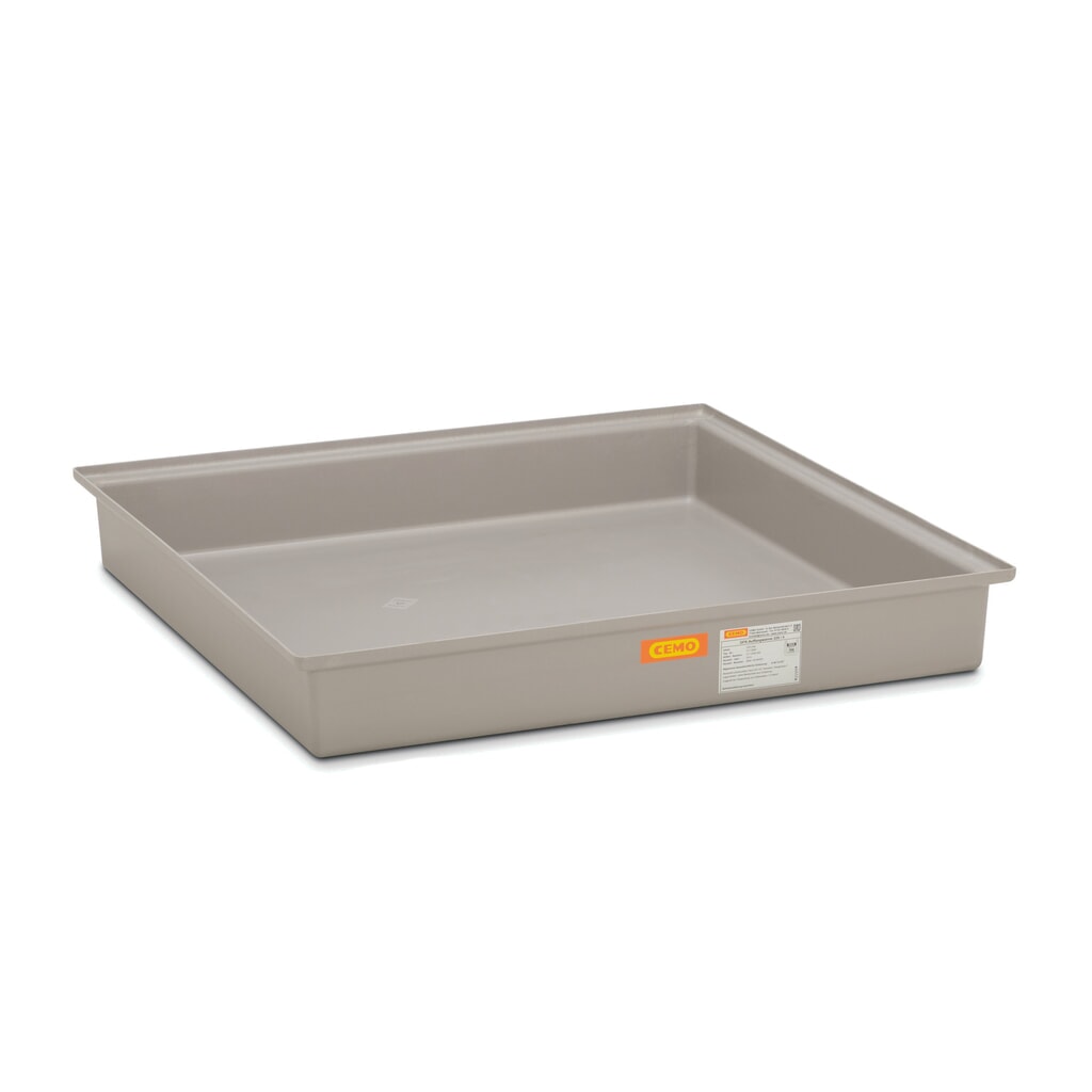 Lekbak CEMO van GVK, hxbxd 180 x 1.280 x 1.280 mm Product afbeelding: Lekbak CEMO van GVK, hxbxd 180 x 1.280 x 1.280 mm