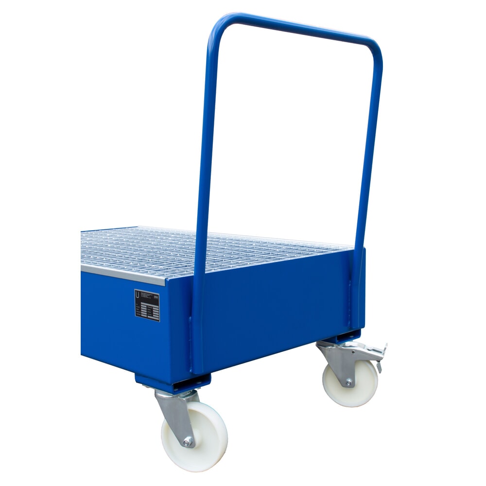 Productafbeelding nr. 2: Steinbock® lekbak van staal voor 200-liter-vaten, verrijdbaar, blauw