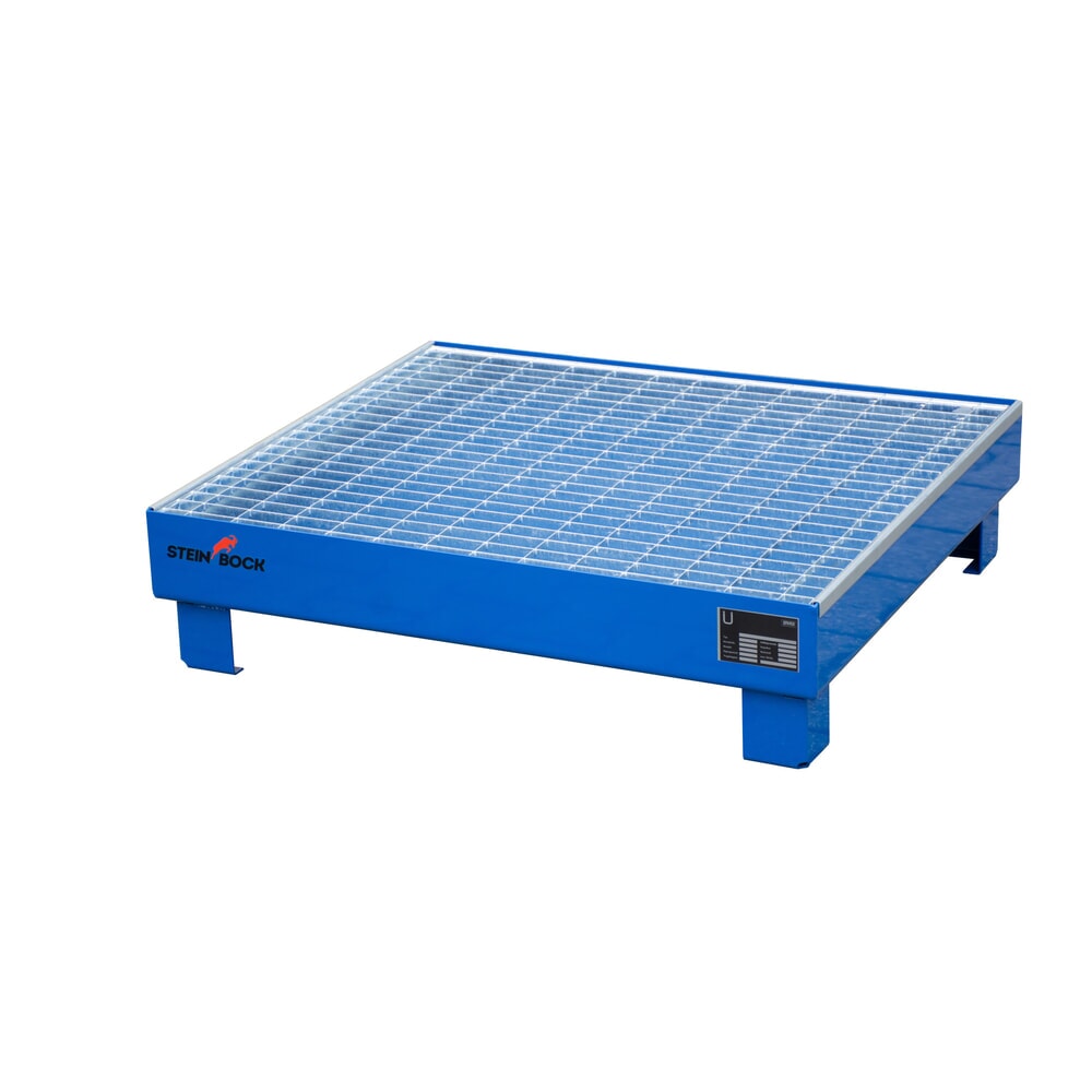 Product afbeelding: Steinbock® lekbak voor 4 vaten van 60 liter, inclusief rooster, blauw