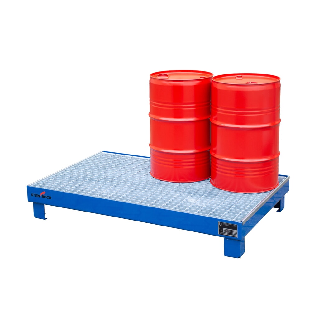 Productafbeelding nr. 6: Steinbock® lekbak voor 6 vaten van 60 liter, inclusief rooster, blauw
