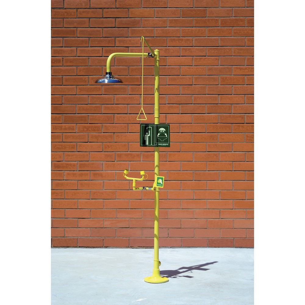 Product afbeelding: Lichaams- en oogdouche Erbstößer®, DIN EN 15154-1/-2/-5, staand model, roestvrijstalen douchekop / waterverdeler