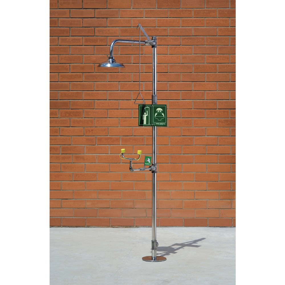 Product afbeelding: Lichaams- en oogdouche Erbstößer®, DIN EN 15154-1/-2/-5, staand model, volledig van roestvrij staal
