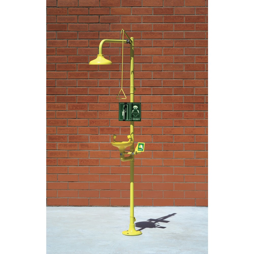 Product afbeelding: Lichaams- en oogdouche Erbstößer® met opvangbak, DIN EN 15154-1/-2/-5, staand model, kunststof douchekop / opvangbak