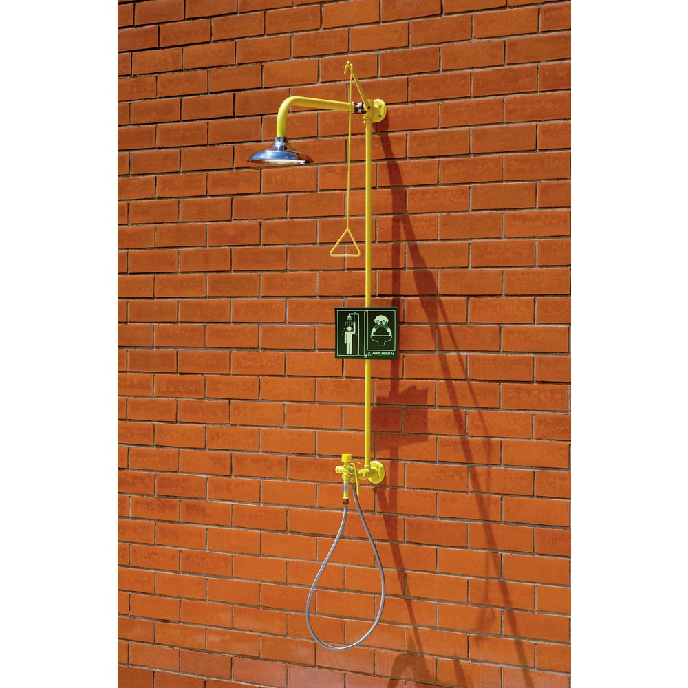 Product afbeelding: Lichaamsdouche en mobiele oogdouche Erbstößer®, DIN EN 15154-1/-2/-5, wandmontage, roestvrijstalen douchekop
