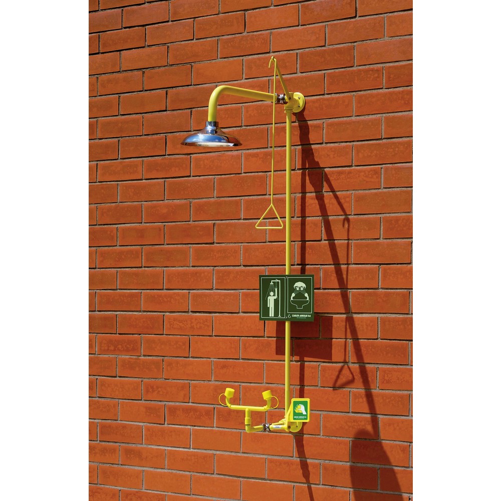 Product afbeelding: Lichaamsdouche en starre oogdouche Erbstößer®, DIN EN 15154-1/-2/-5, wandmontage, roestvrijstalen douchekop