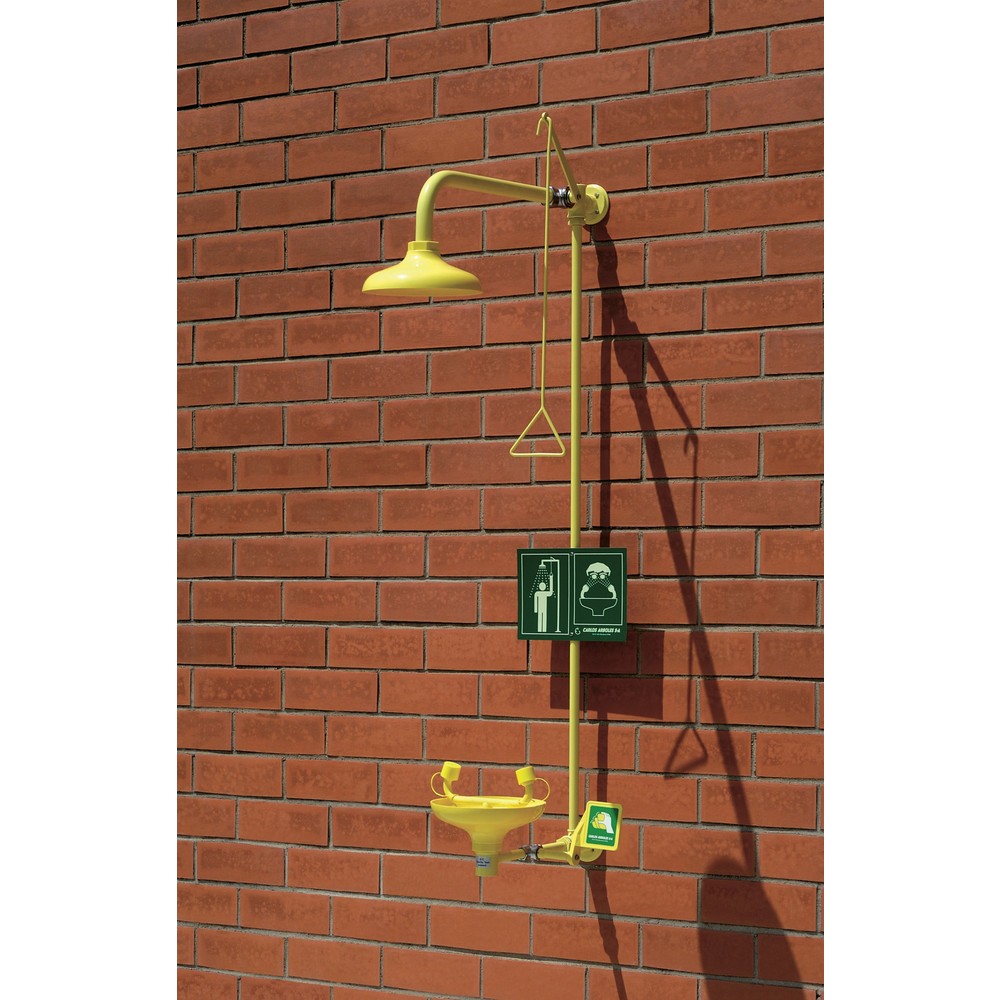 Product afbeelding: Lichaamsdouche en starre slangdouche Erbstößer® met opvangbak, DIN EN 15154-1/-2/-5, wandmontage, kunststof douchekop / opvangbak