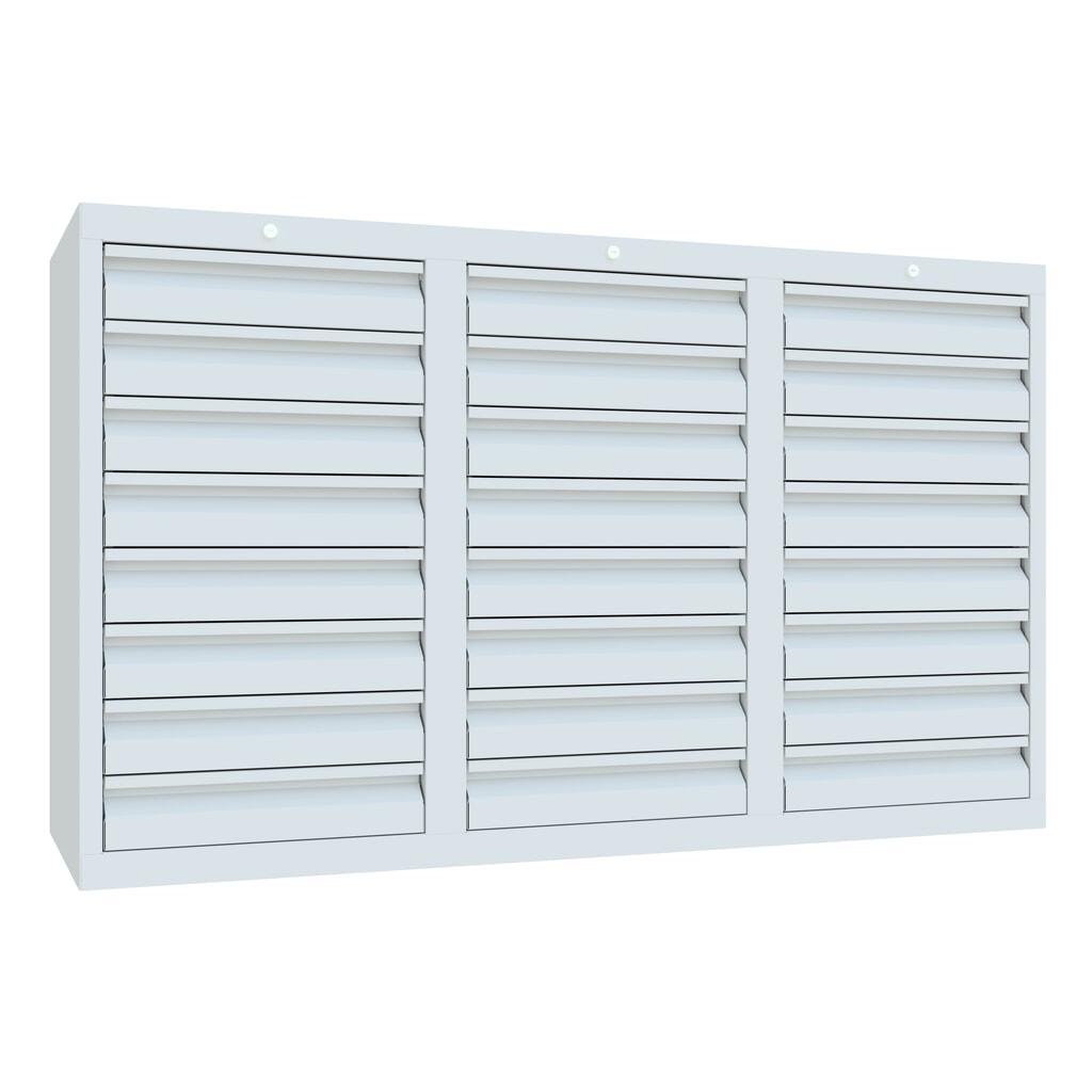 Lichte ladekast PAVOY, glijgeleiding, laden 24x100, breedte 1.500 mm, lichtgrijs, lichtgrijs Product afbeelding: Lichte ladekast PAVOY, glijgeleiding, laden 24x100, breedte 1.500 mm, lichtgrijs, lichtgrijs