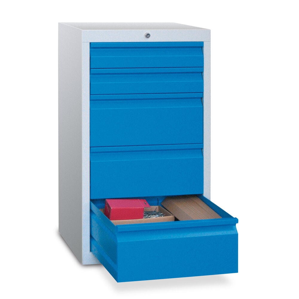 Product afbeelding: Lichte ladekast PAVOY, glijgeleiding, laden 8x100 mm, breedte 500 mm, lichtblauw, lichtgrijs