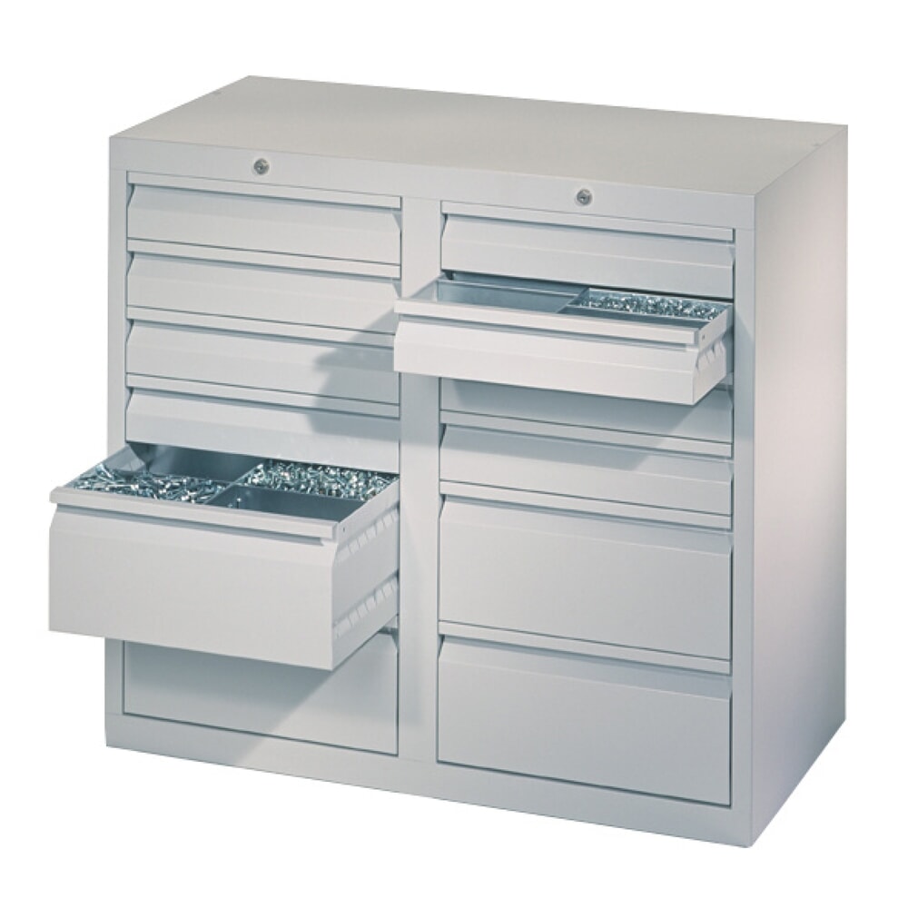 Productafbeelding nr. 2: Lichte ladekast PAVOY, rolgeleiding, laden 8x100 + 4x200 mm, breedte 1.000 mm, lichtblauw, lichtgrijs