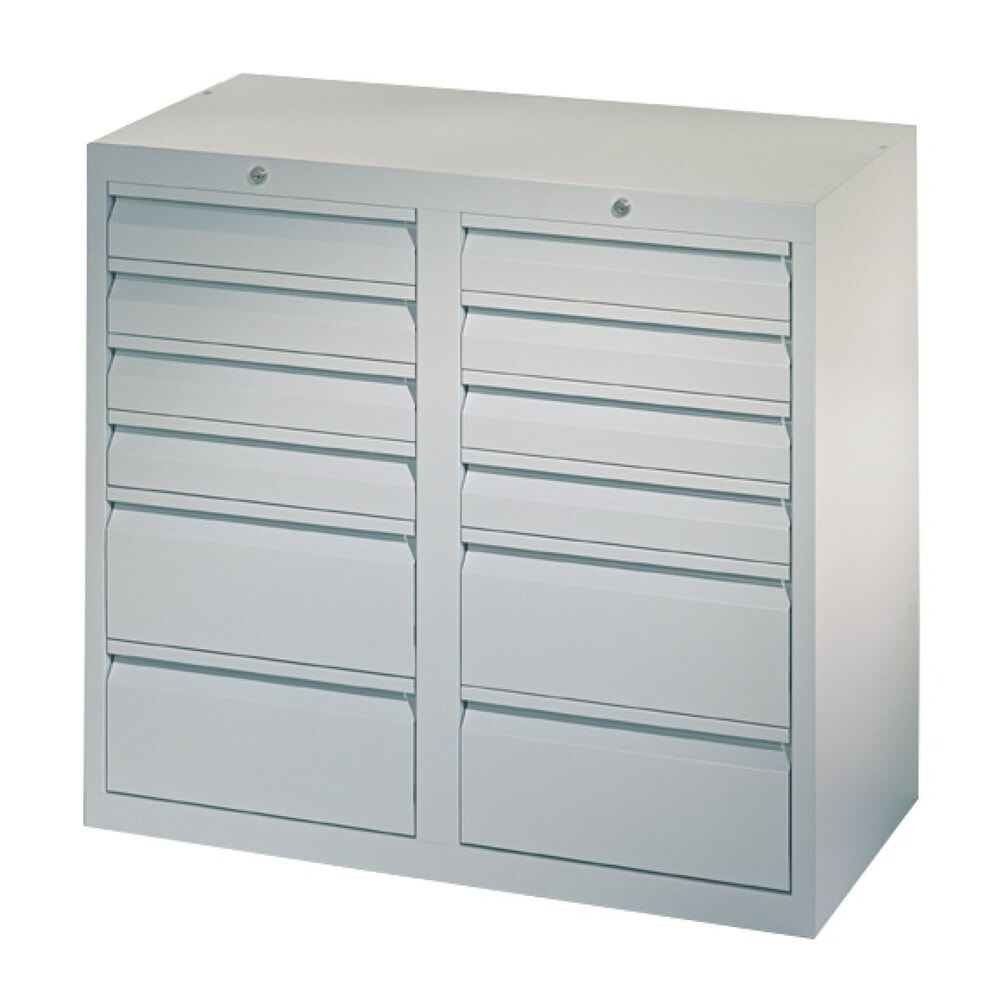 Productafbeelding nr. 3: Lichte ladekast PAVOY, rolgeleiding, laden 8x100 + 4x200 mm, breedte 1.000 mm, lichtblauw, lichtgrijs