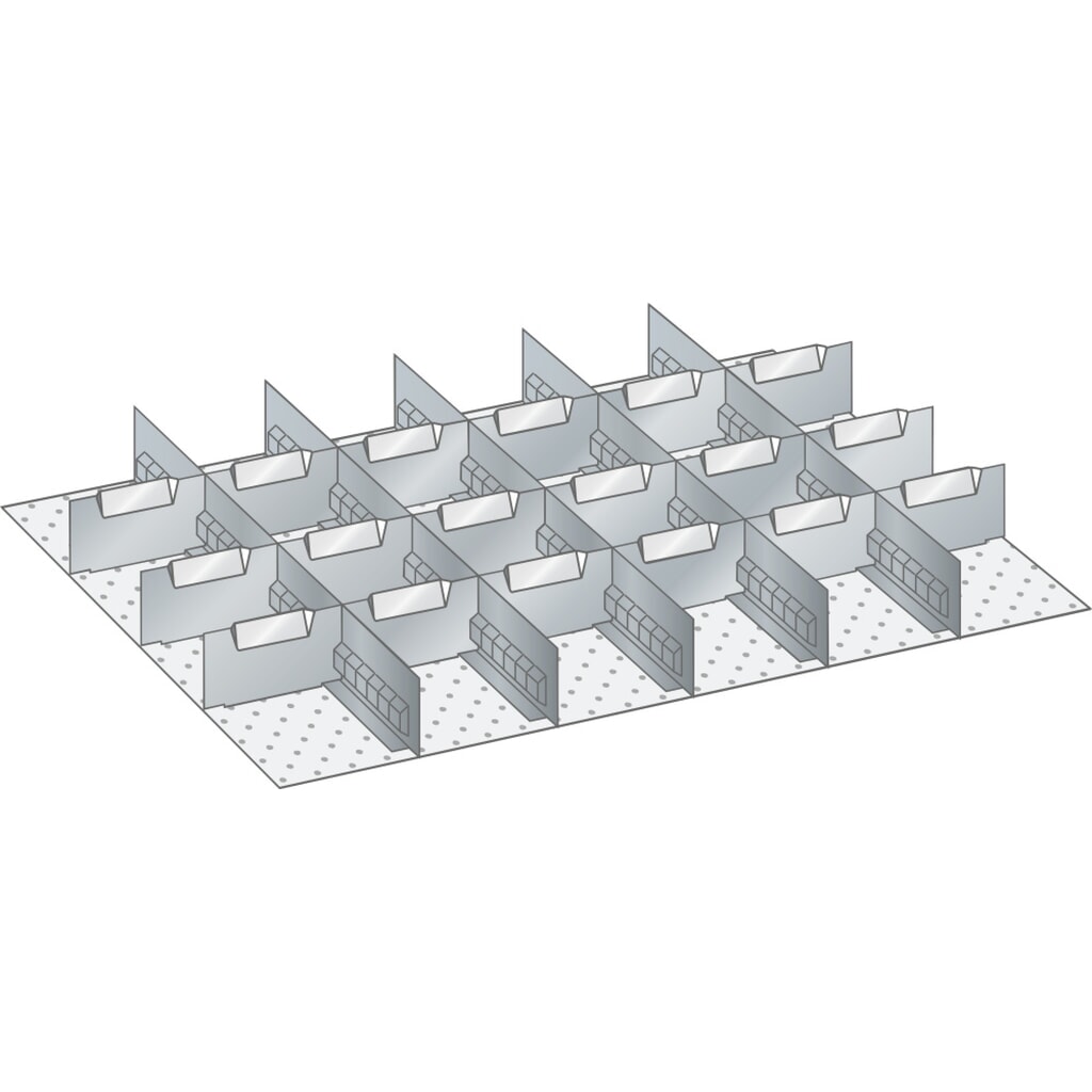 Product afbeelding: LISTA set sleufwanden en scheidingspanelen 36x27E, (bxd) 612x459 mm, 5 sleufwanden, 18 scheidingspanelen, voor fronthoogte 50 mm