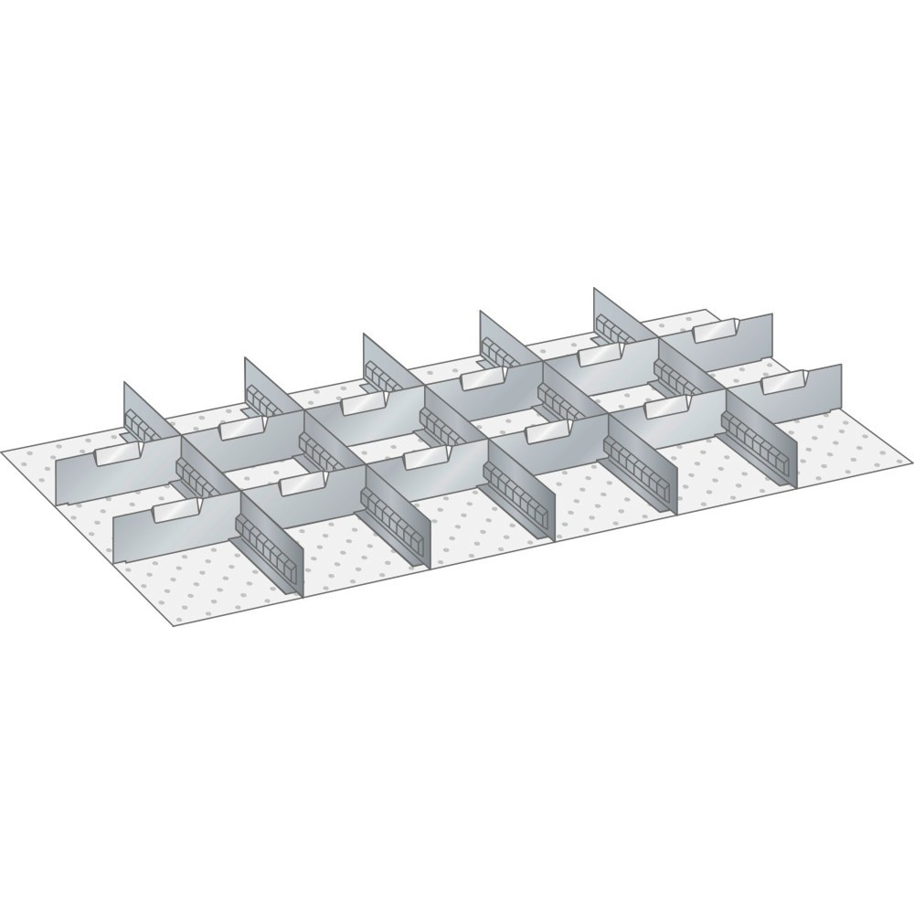 Product afbeelding: LISTA set sleufwanden en scheidingspanelen 54x27E, (bxd) 918x459 mm, 5 sleufwanden, 12 scheidingspanelen, voor fronthoogte 50 mm