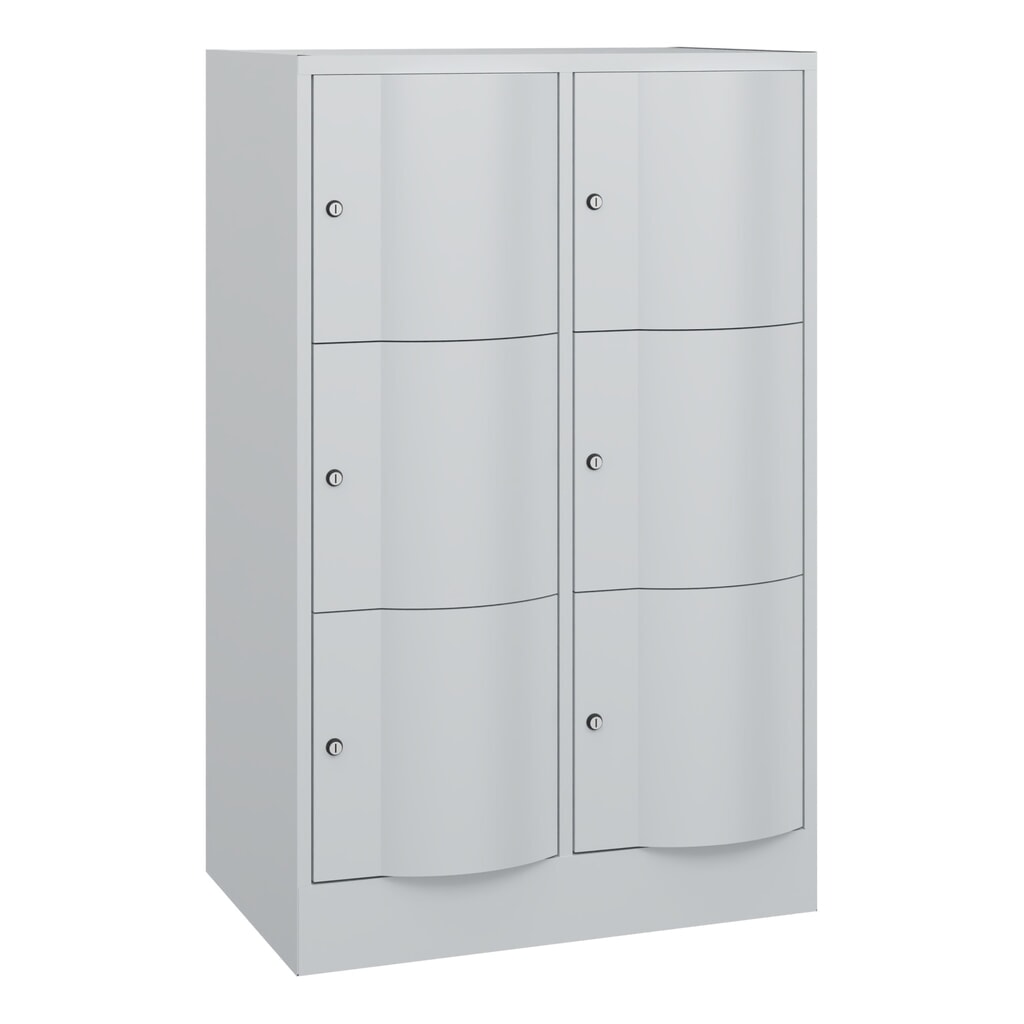 Locker C+P met vandalismebestendige deuren, 2 x 3 vakken, hxbxd 1.225 x 770 x 540 mm, lichtgrijs, lichtgrijs Product afbeelding: Locker C+P met vandalismebestendige deuren, 2 x 3 vakken, hxbxd 1.225 x 770 x 540 mm, lichtgrijs, lichtgrijs