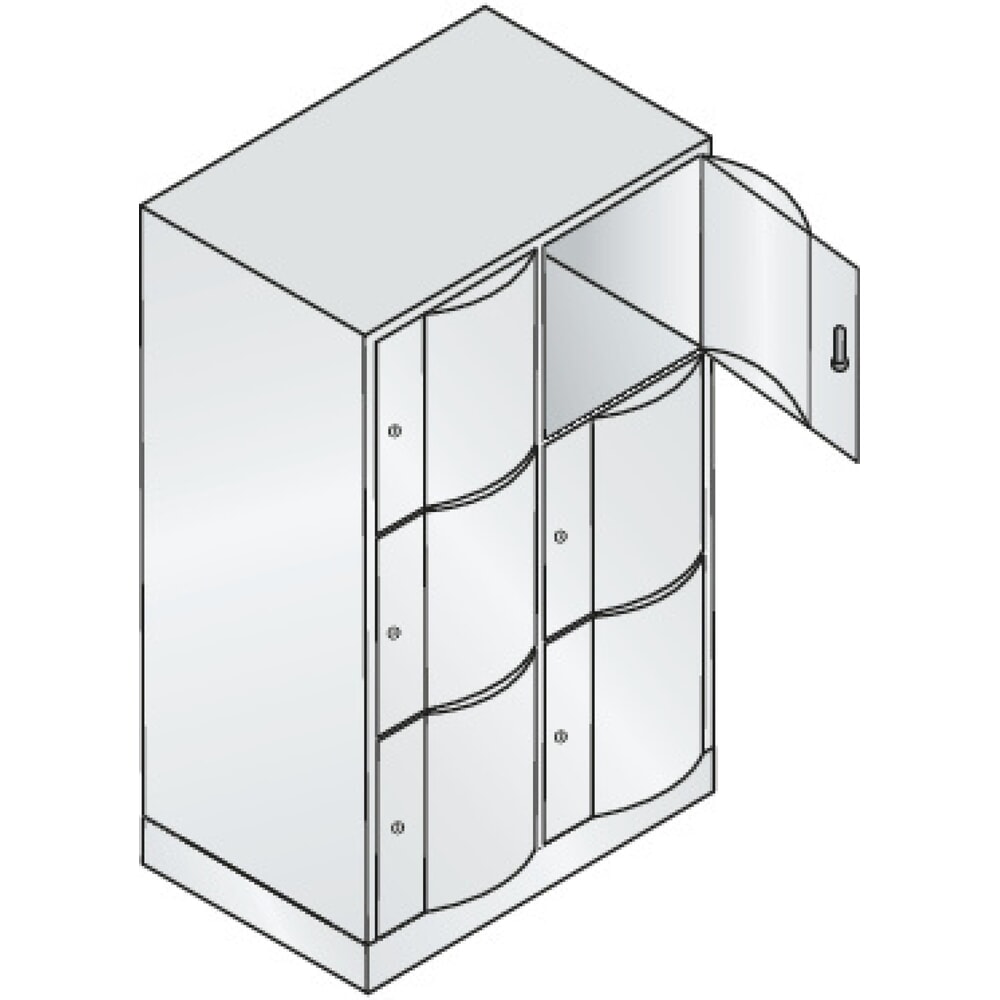 Productafbeelding nr. 2: Locker C+P met vandalismebestendige deuren, 2 x 3 vakken, hxbxd 1.225 x 770 x 540 mm, lichtgrijs, lichtgrijs