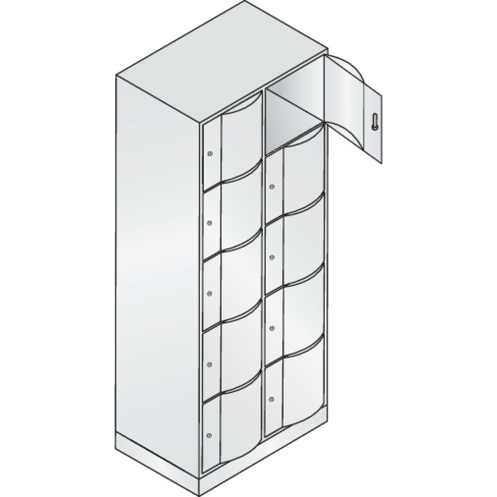Productafbeelding nr. 3: Locker C+P met vandalismebestendige deuren, 2 x 5 vakken, hxbxd 1.950 x 770 x 540 mm, lichtgrijs, lichtgrijs