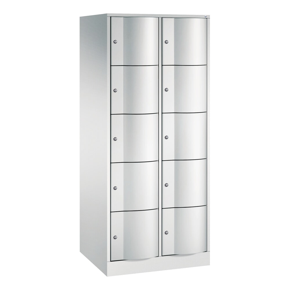 Productafbeelding nr. 1: Locker C+P met vandalismebestendige deuren, 2 x 5 vakken, hxbxd 1.950 x 770 x 640 mm, lichtgrijs, lichtgrijs