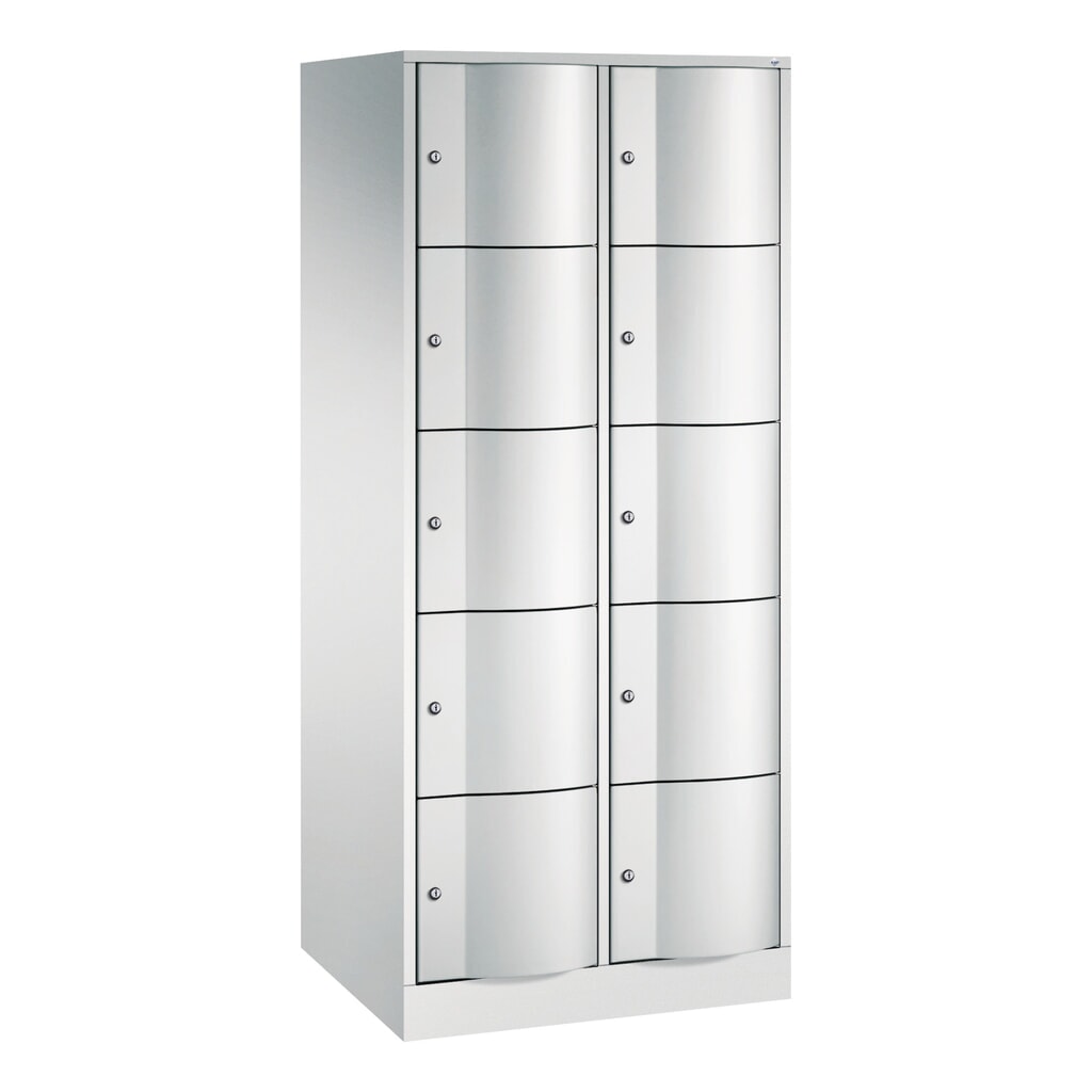 Product afbeelding: Locker C+P met vandalismebestendige deuren, 2 x 5 vakken, hxbxd 1.950 x 770 x 640 mm, lichtgrijs, lichtgrijs