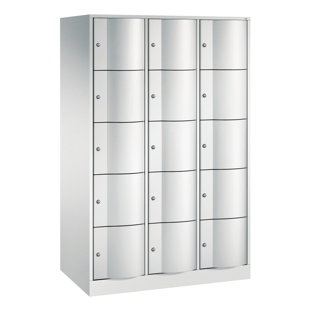 Productafbeelding nr. 1: Locker C+P met vandalismebestendige deuren, 3 x 5 vakken, hxbxd 1.950 x 1.150 x 640 mm, lichtgrijs, lichtgrijs