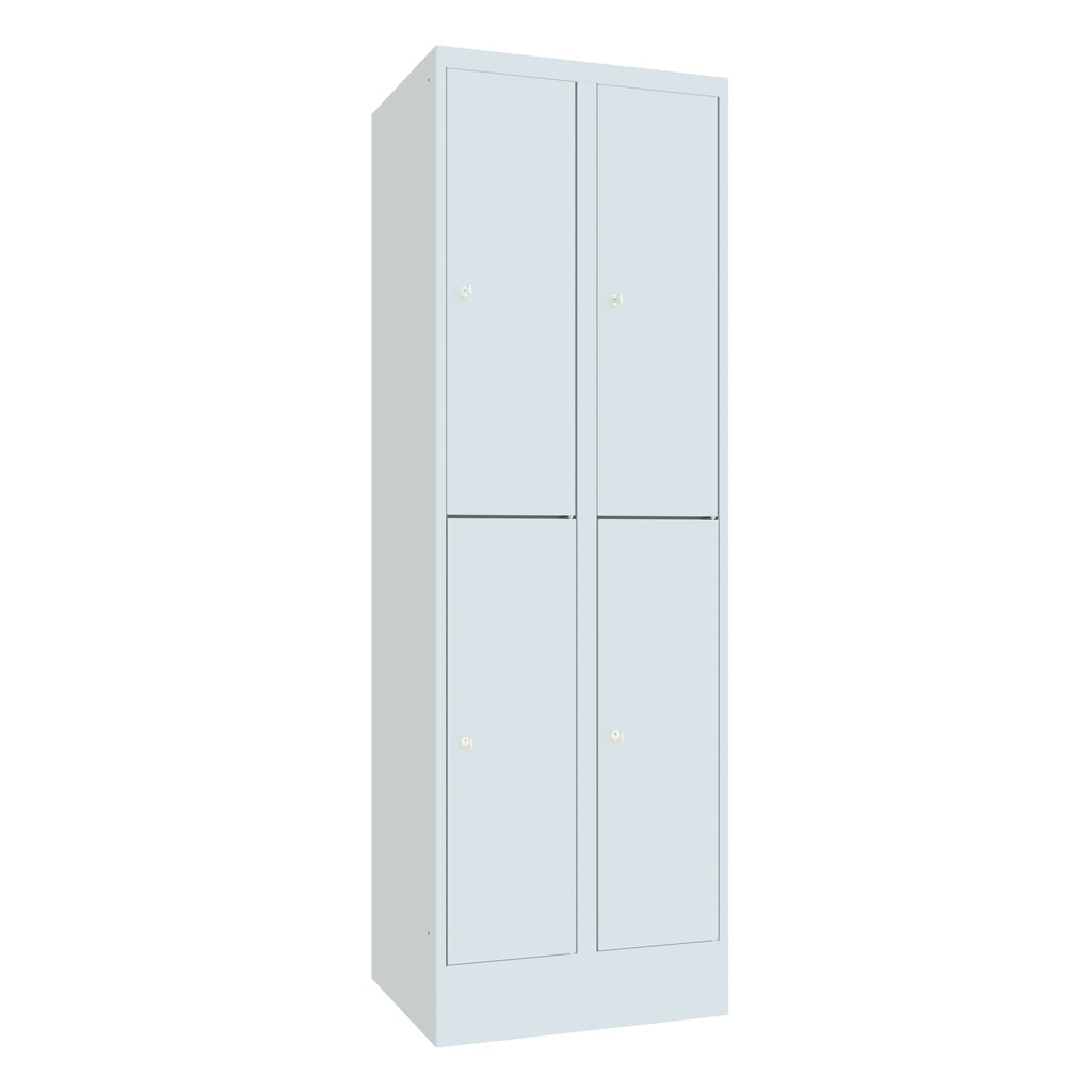 Product afbeelding: Locker PAVOY, 2 x 2 vakken, hxbxd 1.850 x 630 x 500 mm, lichtgrijs, lichtgrijs