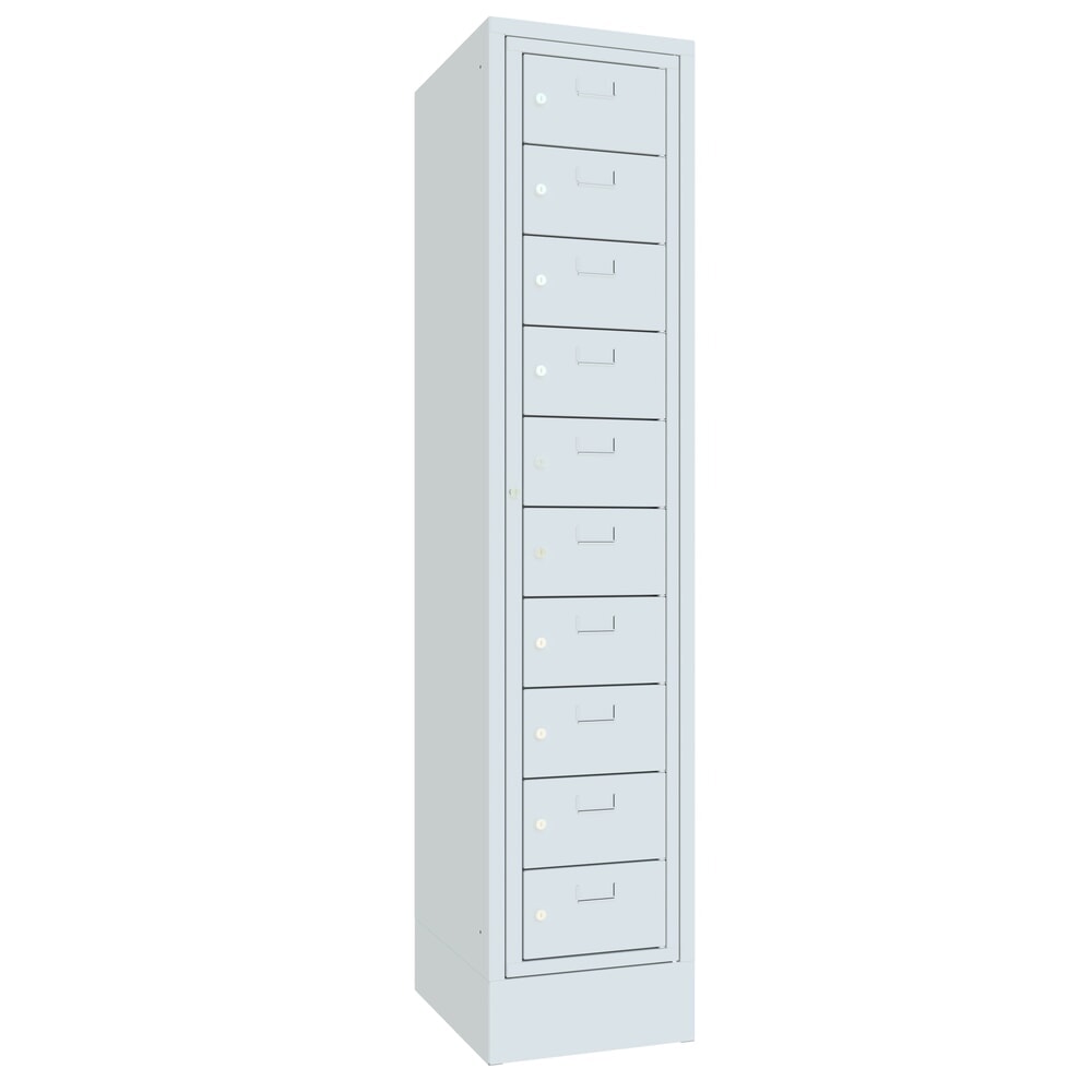 Productafbeelding nr. 2: Locker PAVOY met centrale deur, 1 x 10 vakken, hxbxd 1.850 x 400 x 500 mm, met sokkel, lichtgrijs, lichtgrijs