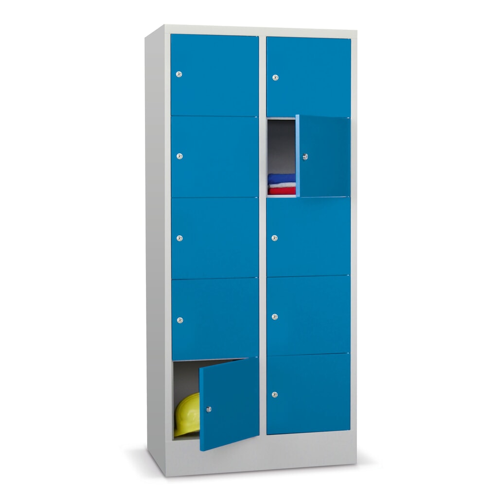 Locker PAVOY met cilinderslot, 2 x 2 vakken, hxbxd 855 x 630 x 500 mm, lichtgrijs, lichtgrijs Product afbeelding: Locker PAVOY met cilinderslot, 2 x 2 vakken, hxbxd 855 x 630 x 500 mm, lichtgrijs, lichtgrijs