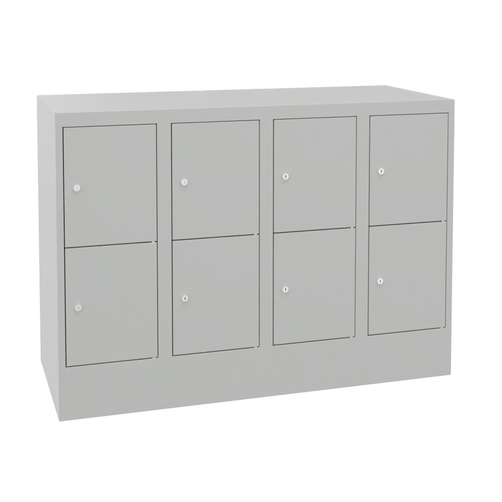 Productafbeelding nr. 1: Locker PAVOY met cilinderslot, 4 x 2 vakken, hxbxd 855 x 1.230 x 500 mm, lichtgrijs, lichtgrijs