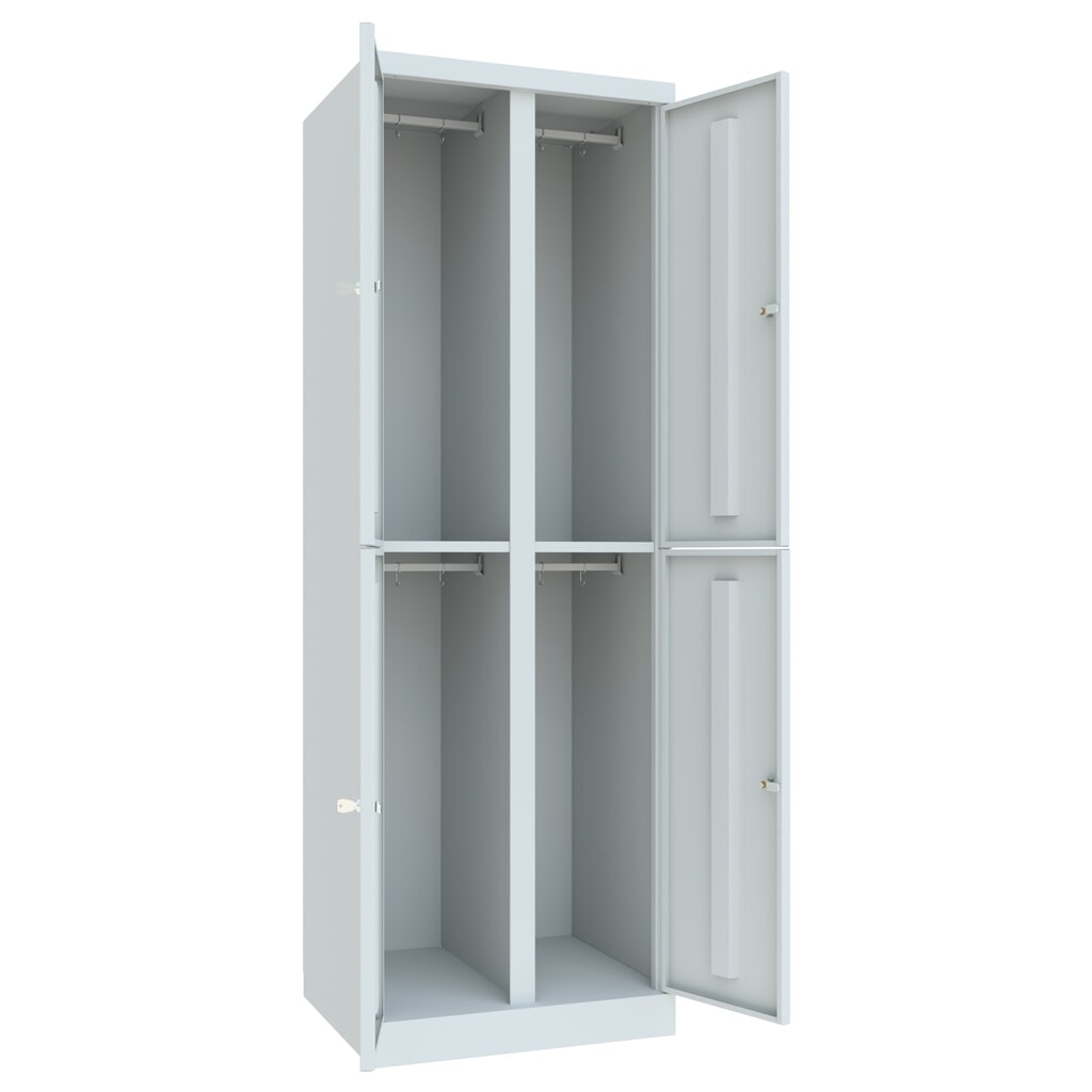 Locker PAVOY met openslaande deuren, 2 x 2 vakken, hxbxd 1.800 x 600 x 500 mm, lichtgrijs, lichtgrijs Productafbeelding nr. 5: Locker PAVOY met openslaande deuren, 2 x 2 vakken, hxbxd 1.800 x 600 x 500 mm, lichtgrijs, lichtgrijs
