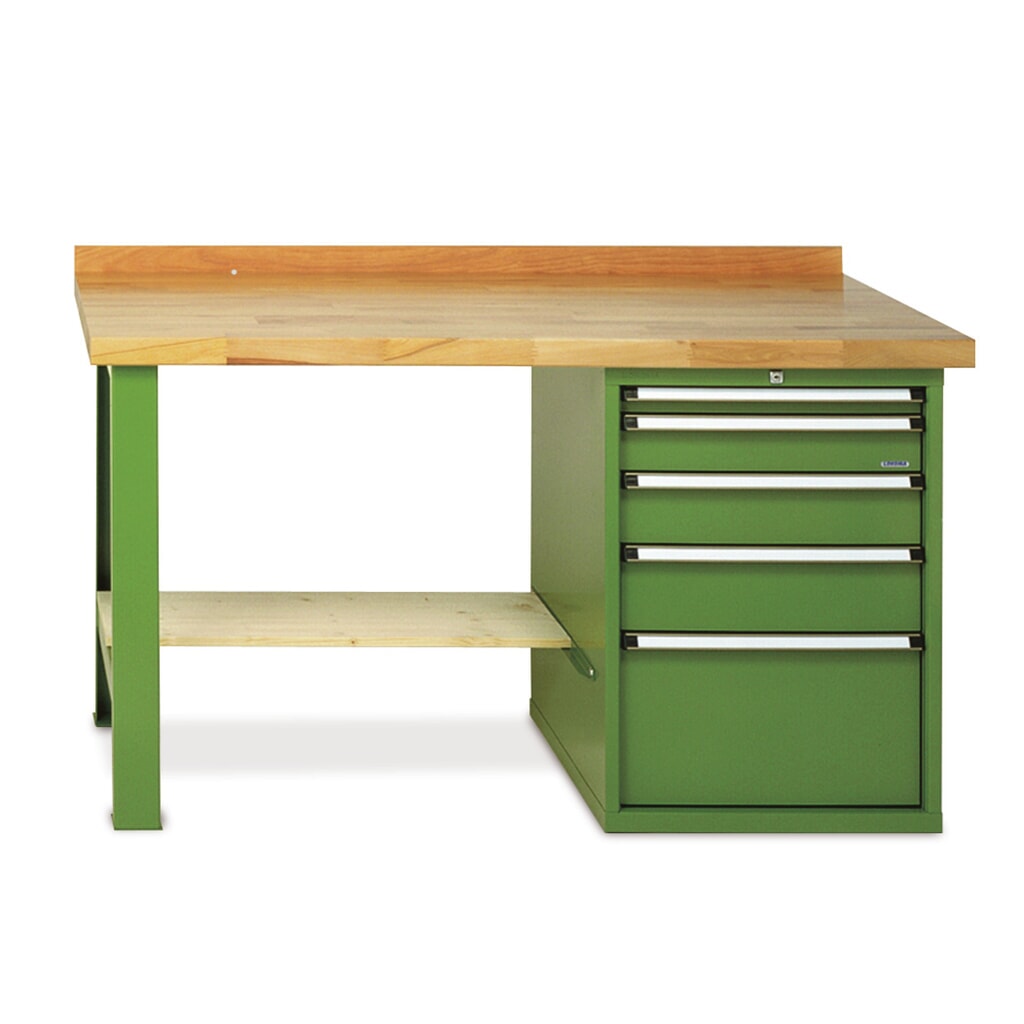 Product afbeelding: LOKOMA Premium werkbank voor zwaar gebruik, 1 ladeblok, aflegbord, draagvermogen 900 kg, hxbxd 850 mm x 2000 mm x 700 mm, gentiaanblauw