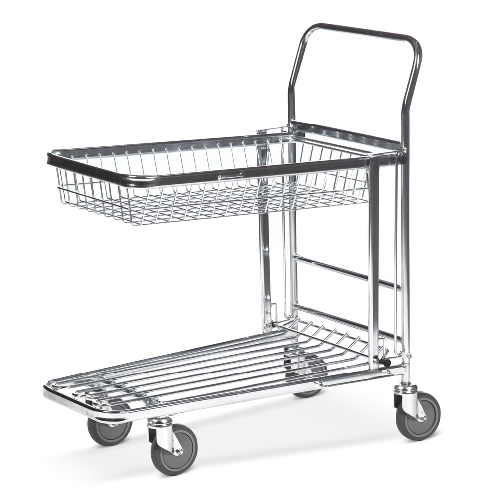 Product afbeelding: Magazijn- en transportwagen, inklapbare mand, laadvlak bxd 344 x 700 mm